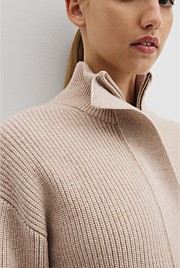 Australian Cotton Blend Belted Knit Jacket