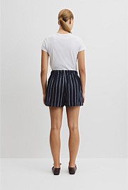 Yarn Dyed Cuff Linen Short