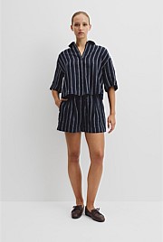 Yarn Dyed Boxy Linen Shirt