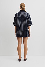 Yarn Dyed Boxy Linen Shirt