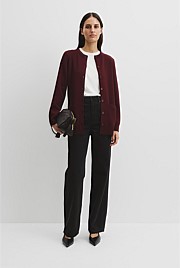 Compact Wool Longline Cardigan