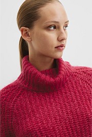 Lofty Merino Wool Funnel Neck Knit