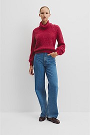 Lofty Merino Wool Funnel Neck Knit