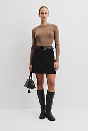 Merino Wool Silk Long Sleeve Knit