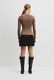 Merino Wool Silk Long Sleeve Knit