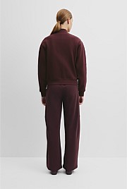 Australian Good Earth Cotton Zip Bomber Sweat