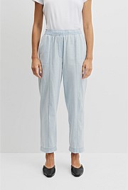 Tapered Chambray Pintuck Pant