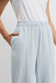Tapered Chambray Pintuck Pant