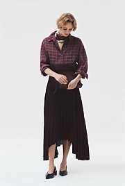Plisse Midi Skirt