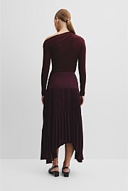 Plisse Midi Skirt