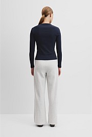 Australian Cotton Blend Rib Henley Top