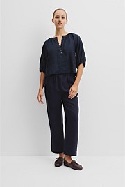 Linen Gathered Linen Top