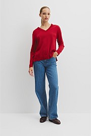Lightweight Merino Wool V-Neck Knit