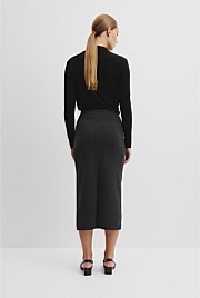 Compact Wool Knit Skirt