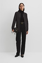 Compact Wool Longline Cardigan