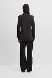 Compact Wool Longline Cardigan
