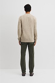 Merino Nep Wool Blend Crew Neck Knit