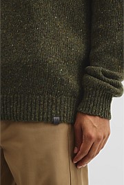 Merino Nep Wool Blend Crew Neck Knit