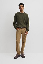 Merino Nep Wool Blend Crew Neck Knit