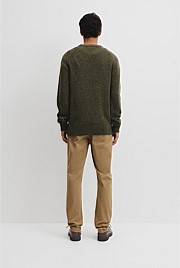Merino Nep Wool Blend Crew Neck Knit