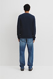 Australian Good Earth Cotton Blend Textured Crew Knit