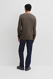 Australian Merino Wool Textured Crew Neck Knit