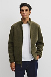 Reverse Sherpa Zip Through Jacket