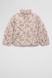 Organically Grown Cotton Print Sherpa Lined Jacket