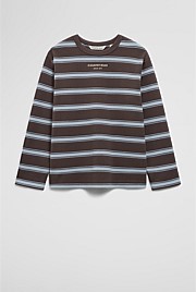 Organically Grown Cotton Stripe Long Sleeve Pique T-Shirt