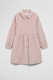 Organically Grown Cotton Cord Button Through Dress