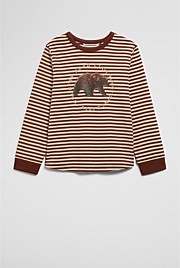 Organically Grown Cotton Stripe Bear T-Shirt