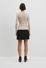 Wool Silk V-Neck Neck