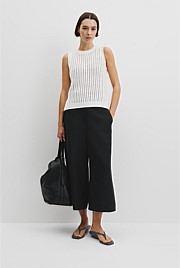 Australian Good Earth Cotton Pointelle Knit Tank