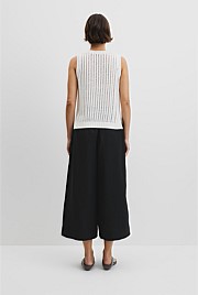 Australian Good Earth Cotton Pointelle Knit Tank