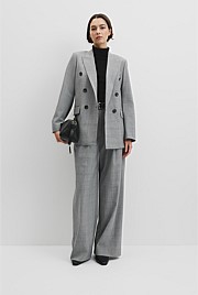 Glen Check Double Breasted Blazer