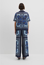 Scarf Print Short Sleeve Shirt