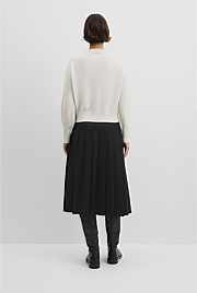 Organically Grown Cotton Blend Crop Crew Neck Knit