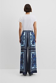 Scarf Print Pull-On Pant