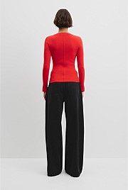 Wool Silk V-Neck Neck