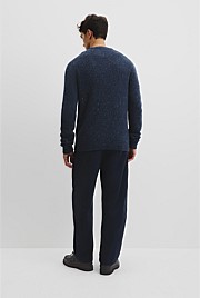 Merino Nep Wool Blend Crew Neck Knit