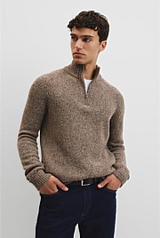 Merino Nep Quarter Zip Knit