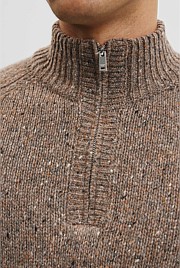 Merino Nep Quarter Zip Knit