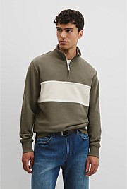 Australian Cotton Modern Logo Quarter Zip Sweat