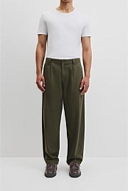 Pleated Wide Leg Chino