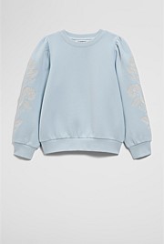 Australian Cotton Embroidered Sleeve Sweat