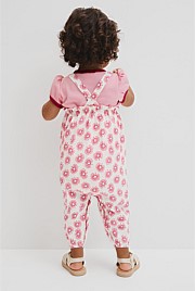 Short Sleeve Printed Overall Set