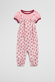 Short Sleeve Printed Overall Set