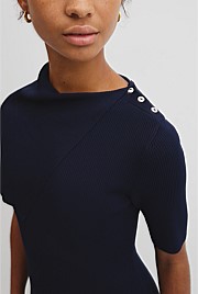 Trim Detail Knit Dress