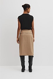 Wool Blend Wrap Skirt