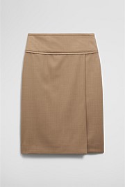Wool Blend Wrap Skirt